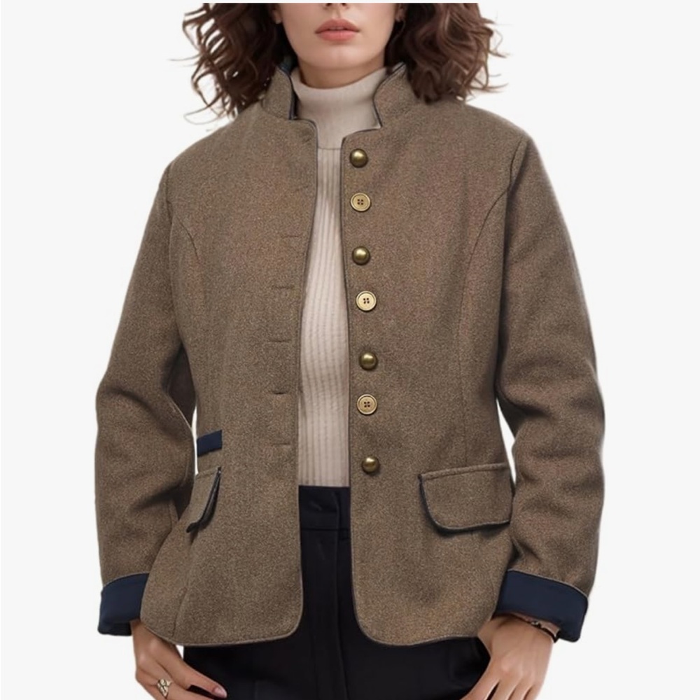 Brown and navy blazer